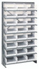 QPRS-209CL Pick Rack, slopped, single sided, 12"D x 36"W x 63-1/2"H, 400 lbs. capacity, includes: (8) shelves and (24) QSB209 clear bins, galvanized steel