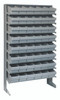 QPRS-601GY Pick Rack, slopped, single sided, 12"D x 36"W x 63-1/2"H, 400 lbs. capacity, includes: (8) shelves and (48) QED601 gray bins, galvanized steel