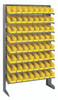 QPRS-101YL Pick Rack, slopped, single sided, 12"D x 36"W x 60"H, 400 lbs. capacity, includes: (8) shelves and (64) QSB101 yellow bins, galvanized steel