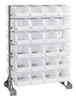 QRU-12D-240-48CL Rail Rack, double sided, 36"L x 20"W x 53"H, 1500 lbs load capacity, includes: (12) rails and (48) QUS240 clear bins, galvanized steel