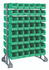 QRU-16D-230-96GN Rail Rack, double sided, 36"L x 20"W x 53"H, 1500 lbs load capacity, includes: (16) rails and (96) QUS230 green bins, galvanized steel