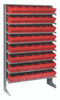 QPRS-601RD Pick Rack, slopped, single sided, 12"D x 36"W x 63-1/2"H, 400 lbs. capacity, includes: (8) shelves and (48) QED601 red bins, galvanized steel