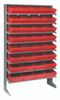 QPRS-701RD Pick Rack, slopped, single sided, 12"D x 36"W x 63-1/2"H, 400 lbs. capacity, includes: (8) shelves and (32) QED701 red bins, galvanized steel