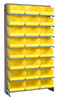 QPRS-209YL Pick Rack, slopped, single sided, 12"D x 36"W x 63-1/2"H, 400 lbs. capacity, includes: (8) shelves and (24) QSB209 yellow bins, galvanized steel