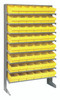 QPRS-601YL Pick Rack, slopped, single sided, 12"D x 36"W x 63-1/2"H, 400 lbs. capacity, includes: (8) shelves and (48) QED601 yellow bins, galvanized steel