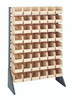 QRU-16S-230-48IV Rail Rack, single sided, 36"L x 15"W x 53"H, 600 lbs load capacity, includes: (16) rails and (48) QUS230 ivory bins, galvanized steel