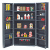 QSC-36-4IS-12DS Heavy-Duty 36" Cabinet, 36"W x 24"D x 72"H, 800 lb. capacity per interior shelf and 60 lb. capacity per foor shelf, 14 gauge all welded construction, includes: (4) adjustable interior and (12) door shelves, gray powder-coated finish