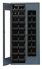 QSC-C240BK Heavy-Duty 36" Bin Cabinet, 36"W x 18"D x 78"H, clear acrylic door model, 14 gauge all welded construction, includes: (36) QUS240 black bins, gray powder-coated finish