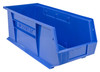 QUS248BLCS Bin, stacking or hanging, 8-1/4"W x 18"D x 7"H, front/back/side grips, anti-slide lock, (1) divider slot, rear hanger, molded-in label holder, polypropylene, blue, Made in USA