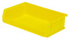 QUS236YLCS Bin, stacking or hanging, 11"W x 7-3/8"D x 3"H, front/back/side grips, anti-slide lock, (3) divider slot, rear hanger, molded-in label holder, polypropylene, yellow, Made in USA