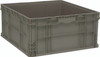 RSO2422-11 Stacker Straight Wall Container, 24"L x 22-1/2"W x 11"H, up to 175 lbs. stack capacity, injection molded high density polyethylene, built-in hand grips on two sides, gray