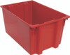 SNT300RD Stack and Nest Tote, 29-1/2"W x 19-1/2"D x 15"H, heavy duty, 3.70 cu. ft. capacity, red polypropylene, Made in USA (priced per each, 3 each per carton)