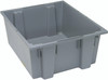 SNT225GY Stack and Nest Tote, 23-1/2"W x 19-1/2"D x 10"H, heavy duty, 2.00 cu. ft. capacity, gray polypropylene, Made in USA (priced per each, 3 each per carton)