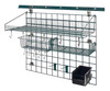 SGK-403036-2PBK Store Grid Standard-Duty Kit, includes: (1) 40" wall track, (1) 30" x 36" grid panel, (1) 18"W x 36"L large shelf, (1) 17"L x 7"W x 5"H basket, (2) 6" hook, (10) small hook, (1) 9"W x 18"L small shelf, (1) single bin holder