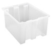 SNT190CL Stack and Nest Tote, 19-1/2"W x 15-1/2"D x 10"H, heavy duty, 1.20 cu. ft. capacity, clear polypropylene, Made in USA (priced per each, 6 each per carton)