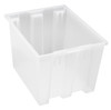 SNT195CL Stack and Nest Tote, 19-1/2"W x 15-1/2"D x 13"H, heavy duty, 1.70 cu. ft. capacity, clear polypropylene, Made in USA (priced per each, 6 each per carton)