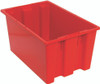 SNT240RD Stack and Nest Tote, 23-1/2"W x 15-1/2"D x 12"H, heavy duty, 1.70 cu. ft. capacity, red polypropylene, Made in USA (priced per each, 3 each per carton)