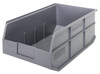 SSB465GY Stackable Shelf Bin, 18"W x 11"D x 7"H, autoclavable up to 250°F, polypropylene, gray, made in USA