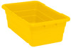 TUB2516-8YL Cross Stack Tub, 5.51 gallon capacity, 100 lb. weight capacity, built-in handle grips, bottom grooves for cross stacking, 1/4" drill hole pattern on bottom, polypropylene, yellow, Made in USA