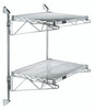 WC34-CB2460C Cantilever Double Shelf Post Wall Mount, (2) 60"W x 24"D shelves, (2) 34" posts, (4) 24" cantilever arms, and (4) mounting brackets, chrome plated finish, NSF
