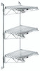 WC54-CB2172C Cantilever Double Shelf Post Wall Mount, (3) 72"W x 21"D shelves, (2) 54" posts, (6) 21" cantilever arms, and (4) mounting brackets, chrome plated finish, NSF