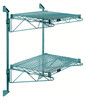 WC34-CB1854P Cantilever Double Shelf Post Wall Mount, (2) 54"W x 18"D shelves, (2) 34" posts, (4) 18" cantilever arms, and (4) mounting brackets, green epoxy antimicrobial finish, NSF