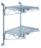 WC34-CB2430GY Cantilever Double Shelf Post Wall Mount, (2) 30"W x 24"D shelves, (2) 34" posts, (4) 24" cantilever arms, and (4) mounting brackets, gray epoxy antimicrobial finish, NSF