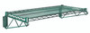 WDWB1224P Cantilever Single Shelf, wall mount, (1) 24"W x 12"D wire shelf, (2) 12" cantilever arms, (2) mounting brackets, green epoxy antimicrobial finish, NSF