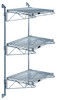 WC54-CB1460GY Cantilever Double Shelf Post Wall Mount, (3) 60"W x 14"D shelves, (2) 54" posts, (6) 14" cantilever arms, and (4) mounting brackets, gray epoxy antimicrobial finish, NSF