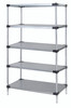 WR54-1454SG-5 Solid Shelving Starter Kit, 54"W x 14"D x 54"H, 300 - 600 lb. capacity, includes (5) solid shelves and (4) posts, galvanized steel, NSF, shipped KD