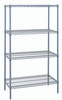WR54-2124GY Wire Shelving Starter Kit, 24"W x 21"D x 54"H, 600 - 800 lb. capacity, includes (4) wire shelves and (4) posts, gray epoxy antimicrobial finish, NSF, shipped KD