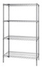 WR54-3042S Wire Shelving Starter Kit, 42"W x 30"D x 54"H, 600 - 800 lb. capacity, includes (4) wire shelves and (4) posts, 304 stainless steel, NSF, shipped KD