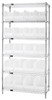 WR6-265CL Chrome Wire Shelving Unit 18"D x 36"W x 74"with 20 Bins
