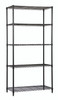 WR63-2460BK-5 Wire Shelving Starter Kit, 60"W x 24"D x 63"H, 600 - 800 lb. capacity, includes (5) wire shelves and (4) posts, black epoxy antimicrobial finish, NSF, shipped KD