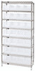 WR8-240CL Chrome Wire Shelving Unit 14"D x 36"W x 74"with 28 Bins