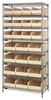 WR8-483485IV Bin Wire Shelving System, 36"W x 21"D x 74"H, 800 lbs load capacity per shelf, includes: (8) shelves, (12) SSB483 and (12) SSB485 ivory bins, chrome plated finish, shipped KD