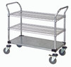 WRC-1848-3CG Utility Cart 18"D x 48"W x 38"High with 2 wire and 1 solid shelf