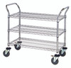 WRC-1836-3 Chrome Mobile Cart 18"D x 36"W x 38"High with 3 wire shelves