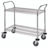 WRC-2436-2 Chrome Mobile Cart 24"D x 36"W x 38"High with 2 wire shelves