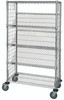 WRCSL5-63-1836EP Enclosed Slanted Wire Shelf Cart 18"D x 36"W x 63"High