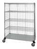 WRCS4-74-2460EP-5 Wire Enclosed Cart, mobile, 60"W x 24"D x 80"H, 1200 lb. capacity, includes: (4) wire shelves, (1) solid galvanized steel shelf, (4) 74"H post, (4) enclosure panels, (4) donut bumpers, (4) 5" thermoplastic resin casters