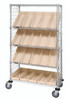 WRCSL5-63-2436EP-106IV Slanted Shelf Enclosure Cart, 36"W x 24"D x 69"H, 1200 lbs load capacity, includes: (2) flat and (3) slanted shelves, (20) QSB106 ivory bins and side enclosure panels, chrome plated finish, shipped KD