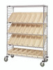 WRCSL5-63-2448EP-106IV Slanted Shelf Enclosure Cart, 48"W x 24"D x 69"H, 1200 lbs load capacity, includes: (2) flat and (3) slanted shelves, (28) QSB106 ivory bins and side enclosure panels, chrome plated finish, shipped KD