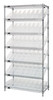 WRS-7-103CL Slanted Wire Shelving Unit 18"D x 36"W x 74"with 48 QSB103 Bins