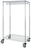 WRGR-63-2460 Wire Garment Rack, stationary, 60"W x 24"D x 63"H, 75 lbs. capacity on the hang bar, chrome plated finish