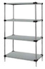 WRSAD4-63-1460SS Solid Shelving Add-On Kit, 60"W x 14"D x 63"H, 300 - 600 lb. capacity, includes (4) solid shelves, (4) posts and (8) S-Hooks, 304 stainless steel, NSF, shipped KD