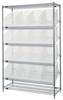 WRSL6-74-1848-260CL Slanted Wire Shelving Unit 18"D x 48"W x 74"with 16 QUS260 Bins