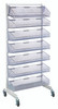 WS70-SS48-7S Partition Wall Starter Unit, mobile, single sided, 36"W x 26"D x 74"H, includes: (7) 1047HBC baskets, white and chrome finish