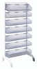 WS70-SS48AD-7S Partition Wall Add-On Unit, mobile, single sided, 36"W x 26"D x 74"H, includes: (7) 1047HBC baskets, white and chrome finish