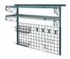 SGK-562448-1P Store Grid Medium-Duty Kit, includes: (1) 56" wall track, (2) 44" uprights, (4) 18" single cantilever arms, (2) 36"W x 18"D shelves (1836P), (1) 48"W x 24"H grid panel, (1) 17"W x 7"D x 5"H basket, (1) lid holder drying rack